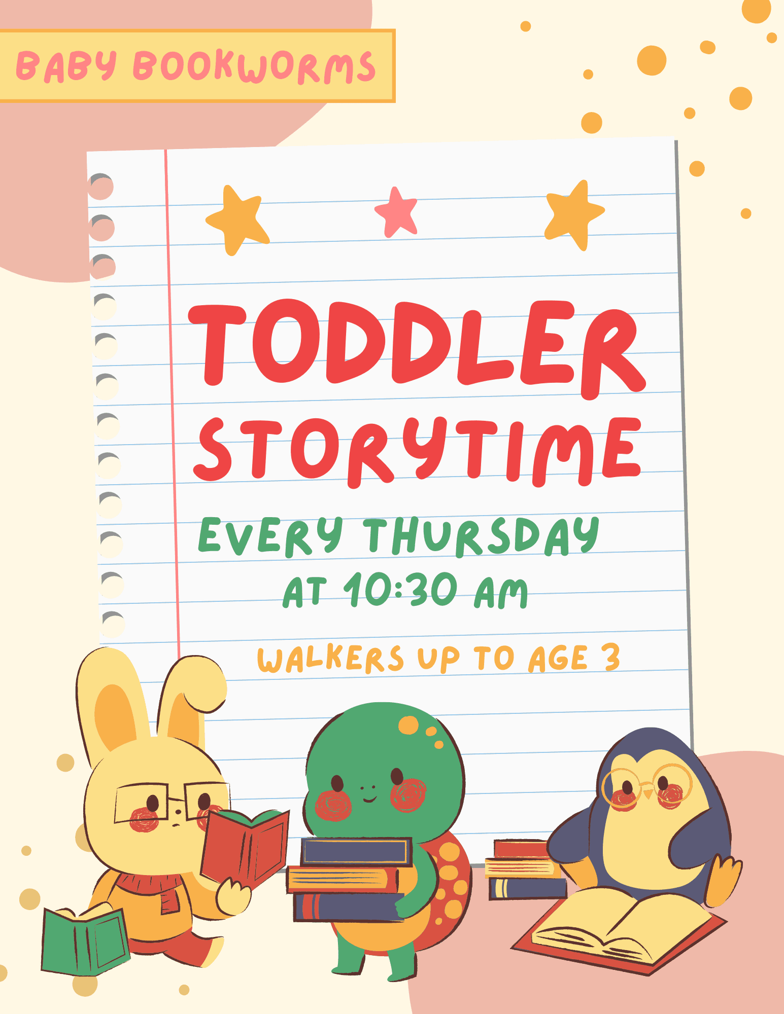 Toddlers Storytime (walkers up to age 3)
